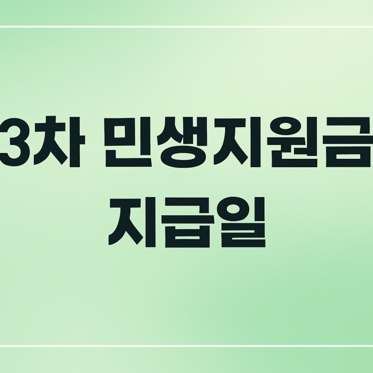 3차 민생지원금 지급일